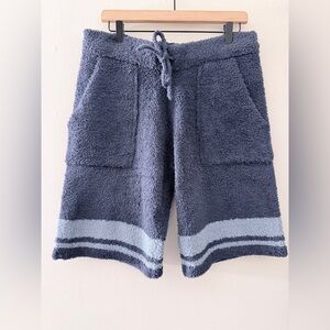 Barefoot Dreams navy blue Comfy fuzzy Soft pajama shorts elastic waist M